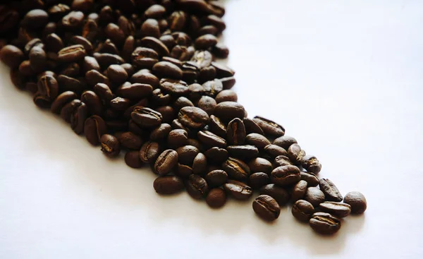 Schöner Hintergrund Mit Verstreuten Kaffeebohnen — Stockfoto