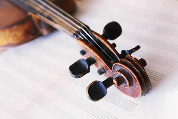 Belo Violino Velho Papel Nota — Fotografia de Stock