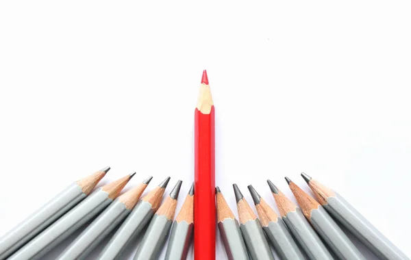 铅笔概念与红色铅笔 — 图库照片
