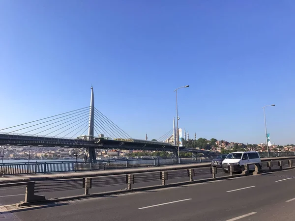 Κωνσταντινούπολη Τουρκία Μαΐου 2018 Golden Horn Halic Και Γέφυρα Golden — Φωτογραφία Αρχείου