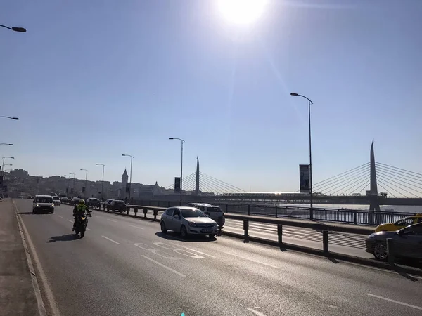 Istanbul Turkey May 2018 Golden Horn Halic Golden Horn Bridge — Stock Photo, Image