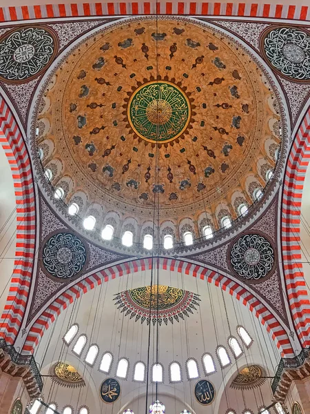 Istanbul Turkiet Maj 2018 Interiör Arkitektoniska Detaljer Från Suleymaniye Moskén — Stockfoto