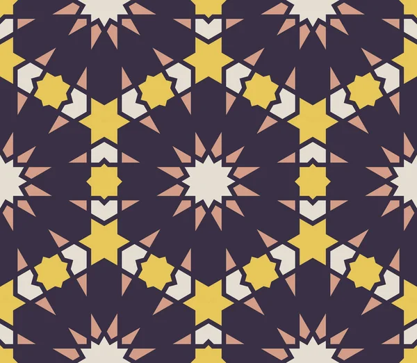 Klasszikus Iszlám Varrat Nélküli Mintát Marokkói Stílusban Geometriai Csempe Hatszögletű — Stock Vector
