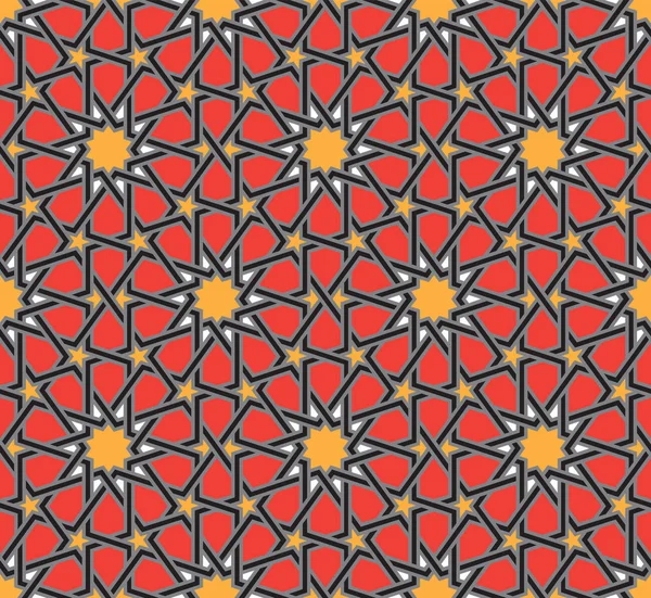 Klasický Vzor Bezešvé Islámské Marocký Styl Geometrické Dlaždice Hexagonální Mřížky — Stockový vektor