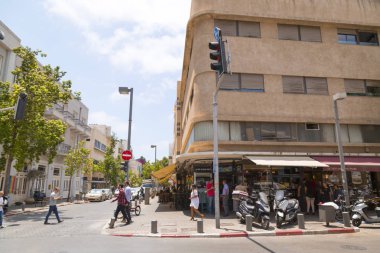Tel Aviv-Yafo, Israel - June 6, 2018: Generic architecture and cityscape from Tel Aviv, Modern and old buildings in the central streets of Tel Aviv-Yafo, Israel. clipart