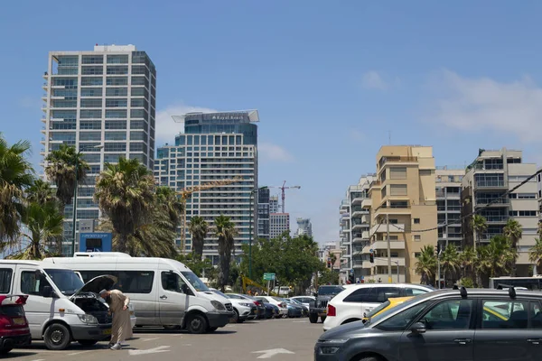 アビブ テル市 イスラエル 2018 Yehezkel カウフマン アベニューと イスラエルのテル アビブ ビーチ沿い — ストック写真