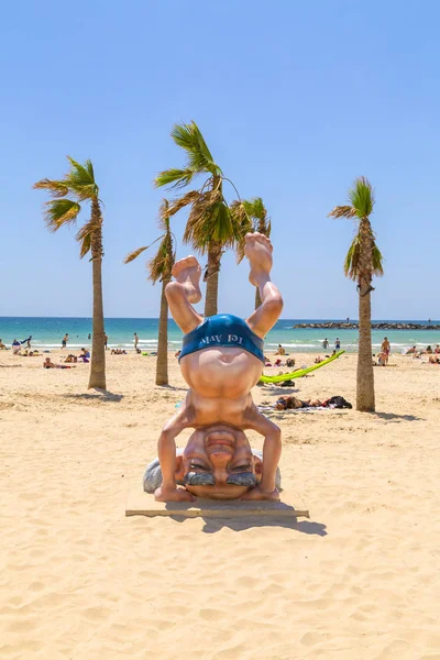 Tel Aviv Yafo Izrael Června 2018 Legrační Sochařství Starého Muže — Stock fotografie