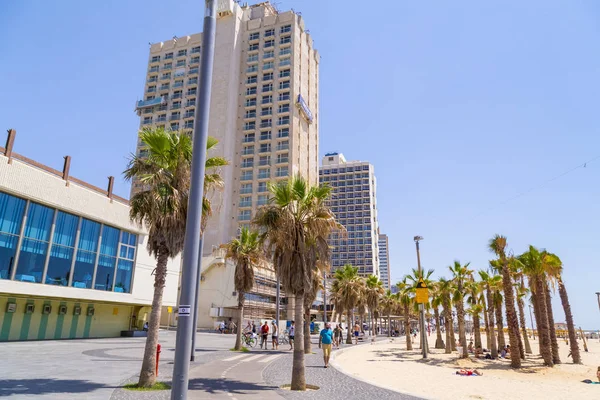 Tel Aviv Yafo Israel Juni 2018 Blick Von Der Strandpromenade — Stockfoto