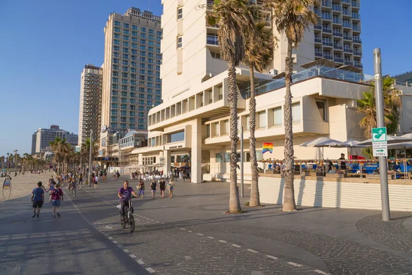 Tel Aviv Yafo Israel Juni 2018 Blick Von Der Strandpromenade — Stockfoto