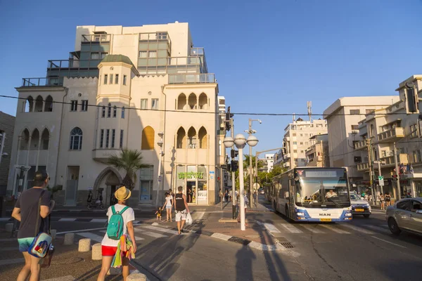 Tel Aviv Yafo Izrael Června 2018 Západ Slunce Scéna Allenbyho — Stock fotografie