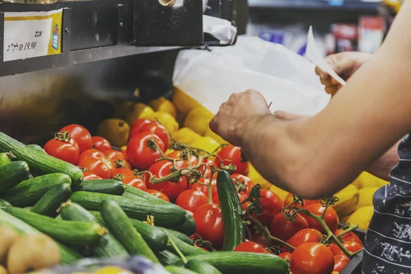 Tel Awiw Izrael Czerwca 2018 Różne Warzywa Sprzedawane Sklepie Spożywczym — Zdjęcie stockowe
