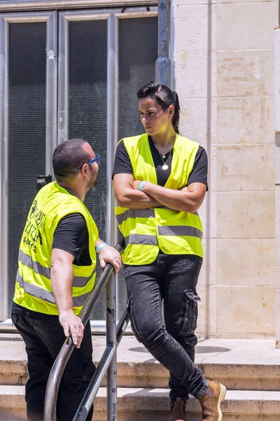 Tel Aviv Israel Junho 2018 Personela Segurança Trabalhando Durante Semana — Fotografia de Stock