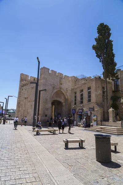 Ιερουσαλήμ Ισραήλ Ιουνίου 2018 Αρχαίους Δρόμους Και Κτίρια Στην Παλιά — Φωτογραφία Αρχείου