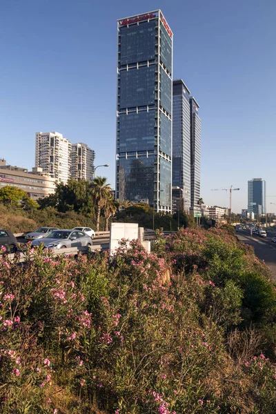 Tel Aviv Yafo Israel Junho 2018 Arquitetura Moderna Distrito Financeiro — Fotografia de Stock