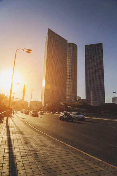 Tel Aviv Srail Haziran 2018 Azrieli Merkezi Kuleleri Ayalon Yolu — Stok fotoğraf