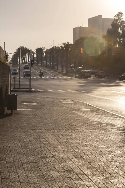 Tel Aviv Israel June 2018 Sunset Scene People Walking Sarona — Stock Photo, Image