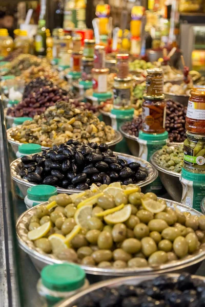 Tel Aviv Israel Junio 2018 Tiendas Alimentos Restaurantes Cafeterías Comestibles —  Fotos de Stock