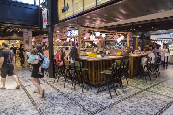 Tel Aviv Israel Junio 2018 Tiendas Alimentos Restaurantes Cafeterías Comestibles — Foto de Stock