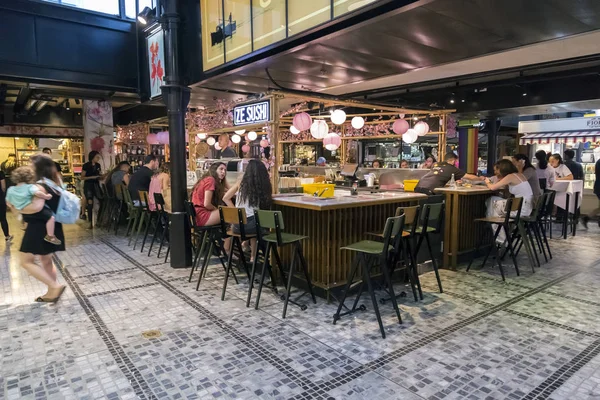 Tel Aviv Israel Junho 2018 Lojas Alimentos Restaurantes Cafés Mercearias — Fotografia de Stock