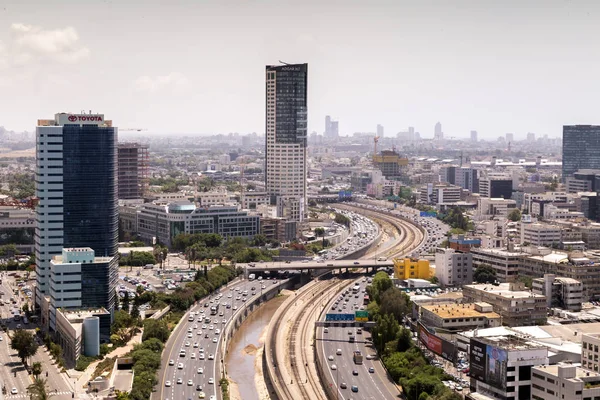 Tel Aviv Yafo Israel Junio 2018 Arquitectura Moderna Distrito Financiero — Foto de Stock