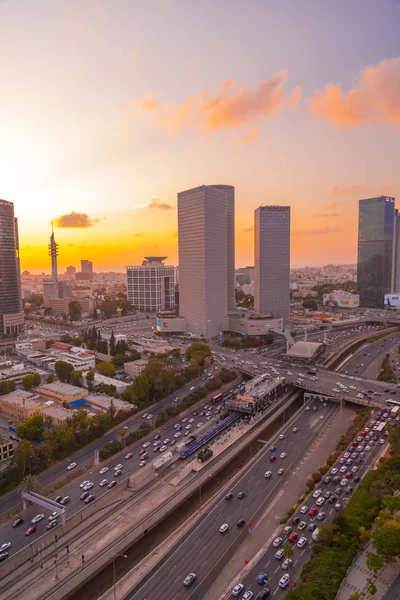 Tel Aviv Srail Haziran 2018 Azrieli Merkezi Kuleleri Ayalon Yolu — Stok fotoğraf