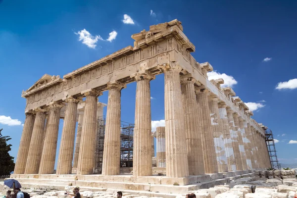 Athén Görögország 2018 Július Felújított Ősi Romok Parthenon Erechtheion Akropolisz — Stock Fotó