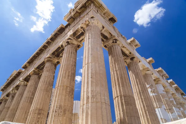 Gereconstrueerde Oude Ruïnes Van Parthenon Erechteion Akropolis Athene Griekse Hoofdstad — Stockfoto