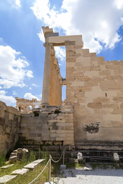 Antiche Rovine Ricostruite Partenone Eretteo All Acropoli Atene Capitale Greca — Foto Stock