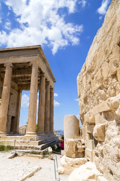 Athènes Grèce Juillet 2018 Les Ruines Antiques Reconstituées Parthénon Erechtheion — Photo