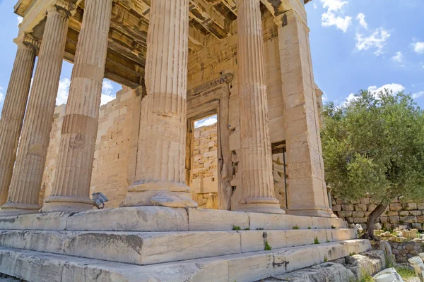 Las Ruinas Antiguas Reconstruidas Parthenon Erechtheion Acrópolis Atenas Capital Griega — Foto de Stock