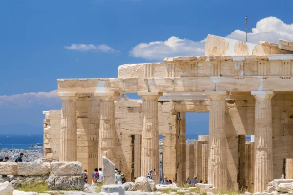 Athènes Grèce Juillet 2018 Les Ruines Antiques Reconstituées Parthénon Erechthéion — Photo