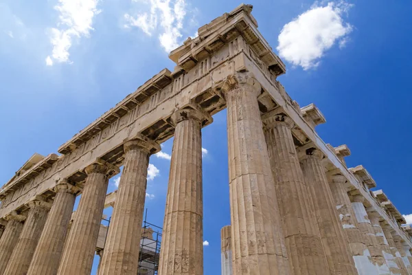 Felújított Ősi Romjai Parthenon Erechtheion Akropolisz Athén Görög Fővárosban Akropolisz — Stock Fotó