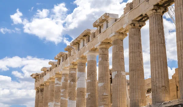 Felújított Ősi Romjai Parthenon Erechtheion Akropolisz Athén Görög Fővárosban Akropolisz — Stock Fotó