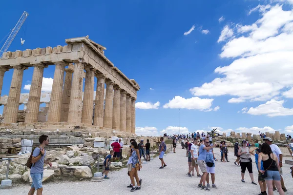 Atina Yunanistan Temmuz 2018 Restore Edilmiş Antik Kalıntıları Parthenon Yunan — Stok fotoğraf