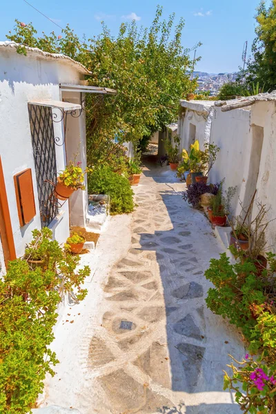 Architectural Details Narrow Streets Anafiotika Traditional Village Athens Greek Capital — Stock Photo, Image