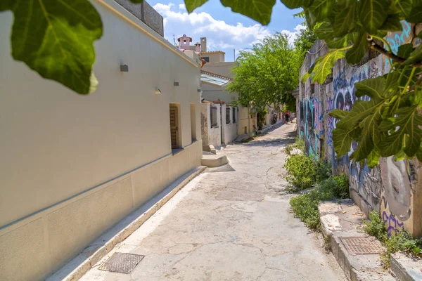 Atena Grecia Iulie 2018 Detalii Arhitecturale Străzile Înguste Din Anafiotika — Fotografie, imagine de stoc
