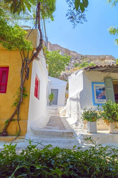 Athens Greece July 2018 Architectural Details Narrow Streets Anafiotika Traditional — Stock Photo, Image