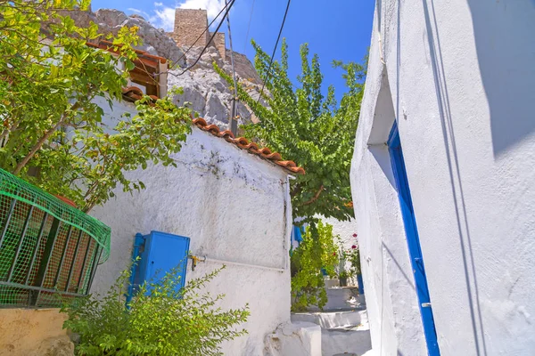 Architectural Details Narrow Streets Anafiotika Traditional Village Athens Greek Capital — Stock Photo, Image