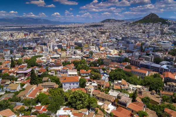 希腊雅典 2018年7月20日 希腊首都雅典的鸟瞰图 雅典有古希腊文明的重要遗迹 — 图库照片