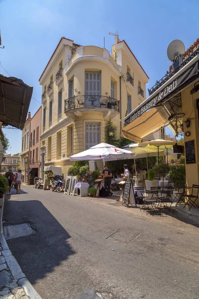 Atenas Grecia Julio 2018 Calles Edificios Clásicos Distrito Plaka Atenas — Foto de Stock