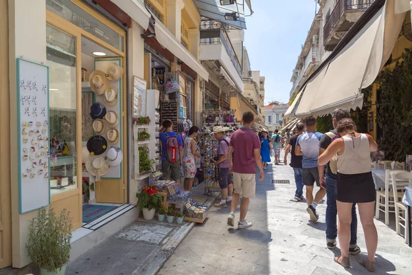 Atenas Grecia Julio 2018 Calles Edificios Clásicos Distrito Plaka Atenas — Foto de Stock