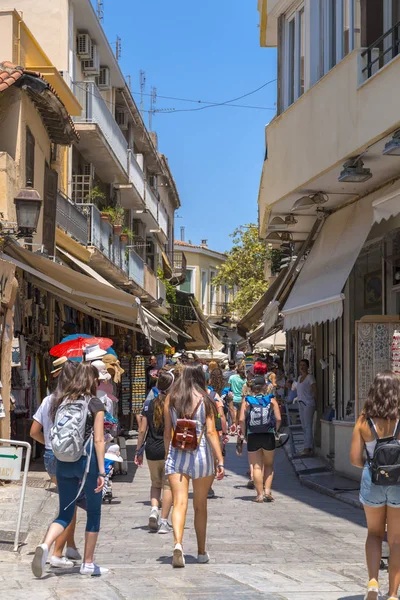 Atenas Grecia Julio 2018 Calles Edificios Clásicos Distrito Plaka Atenas —  Fotos de Stock