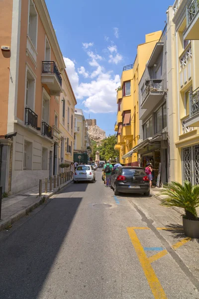 Athens Griechenland Juli 2018 Straßen Und Klassische Gebäude Viertel Plaka — Stockfoto