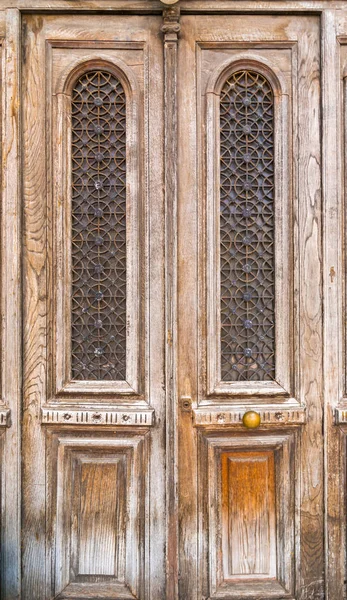 Old Beautiful Ornate Door Athens Greece Classic Architectural Detail — Stock Photo, Image