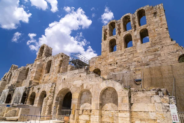 希腊雅典剧场 Herodes 建成161广告 1950 用作公共音乐会和表演场地 — 图库照片