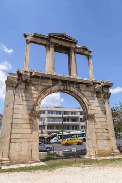 Atenas Grecia Julio 2018 Arco Adriano Comúnmente Puerta Adriano Una — Foto de Stock