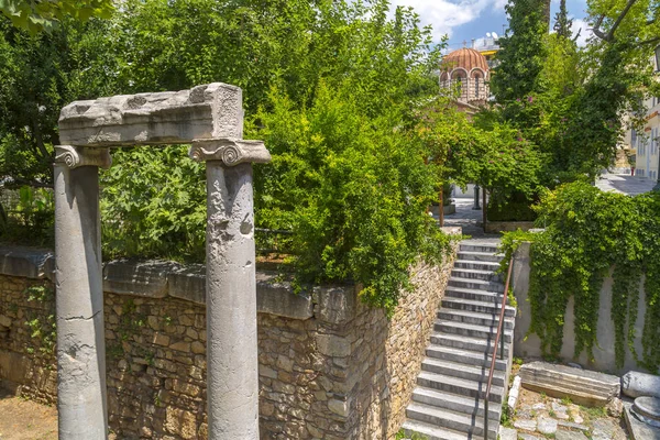 Vue Extérieure Église Panaghia Kapnikarea Des Colonnes Grecques Antiques Athènes — Photo