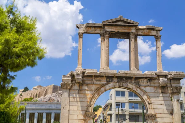 Arco Adriano Comúnmente Puerta Adriano Una Puerta Monumental Que Asemeja — Foto de Stock