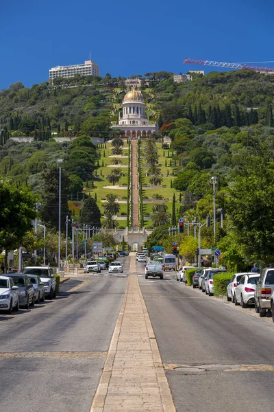 Haifa Israele Giugno 2018 Giardini Bahai Tempio Sacro Della Fede — Foto Stock