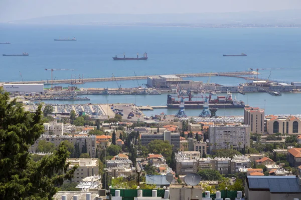 Haifa Israel Junho 2018 Vista Aérea Porto Haifa Cidade Haifa — Fotografia de Stock